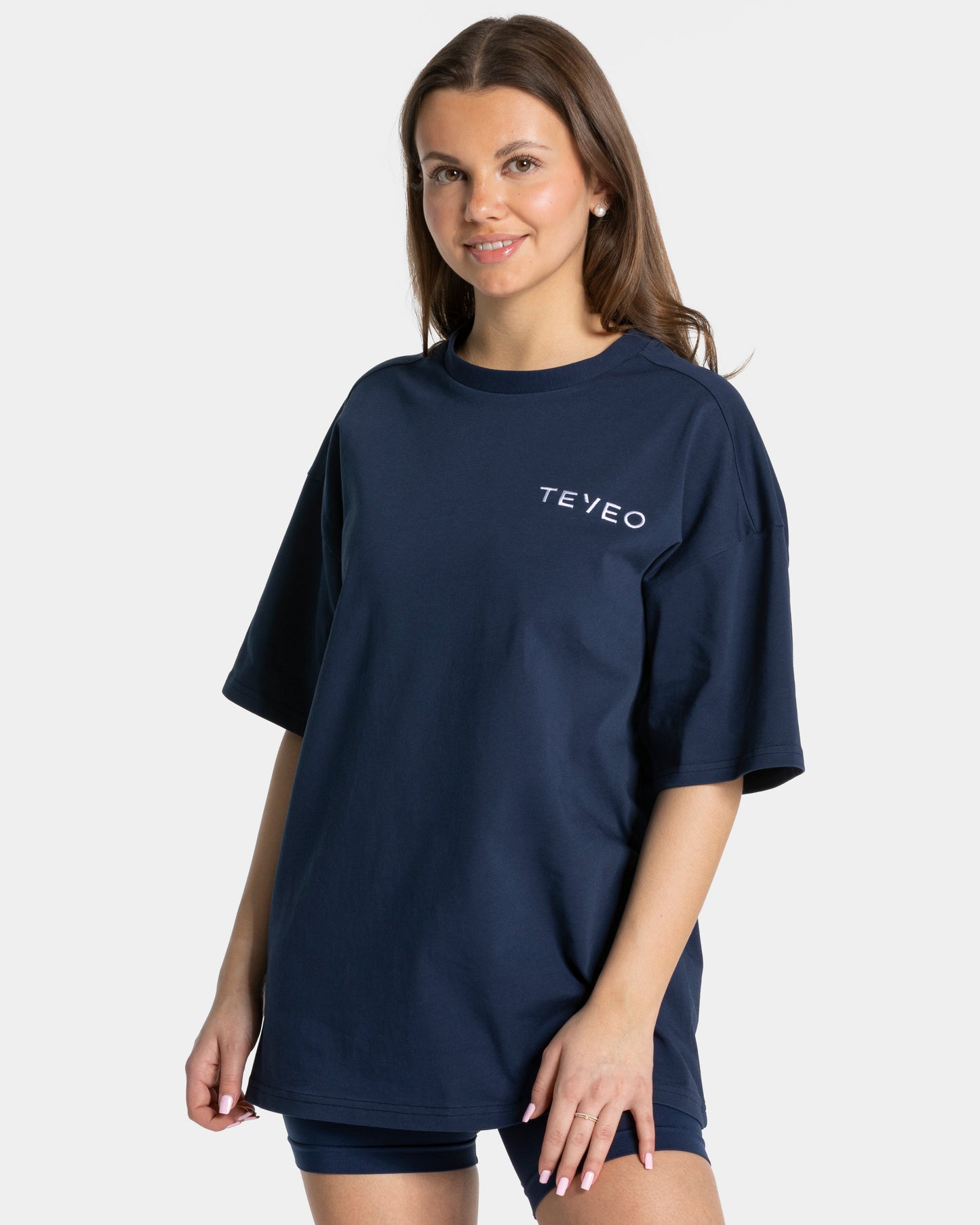 T-shirt oversize Signature « bleu foncé »