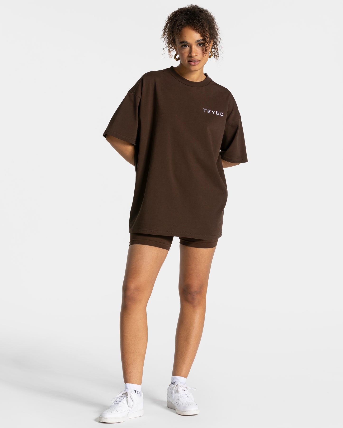 T-shirt oversize Signature « marron foncé »