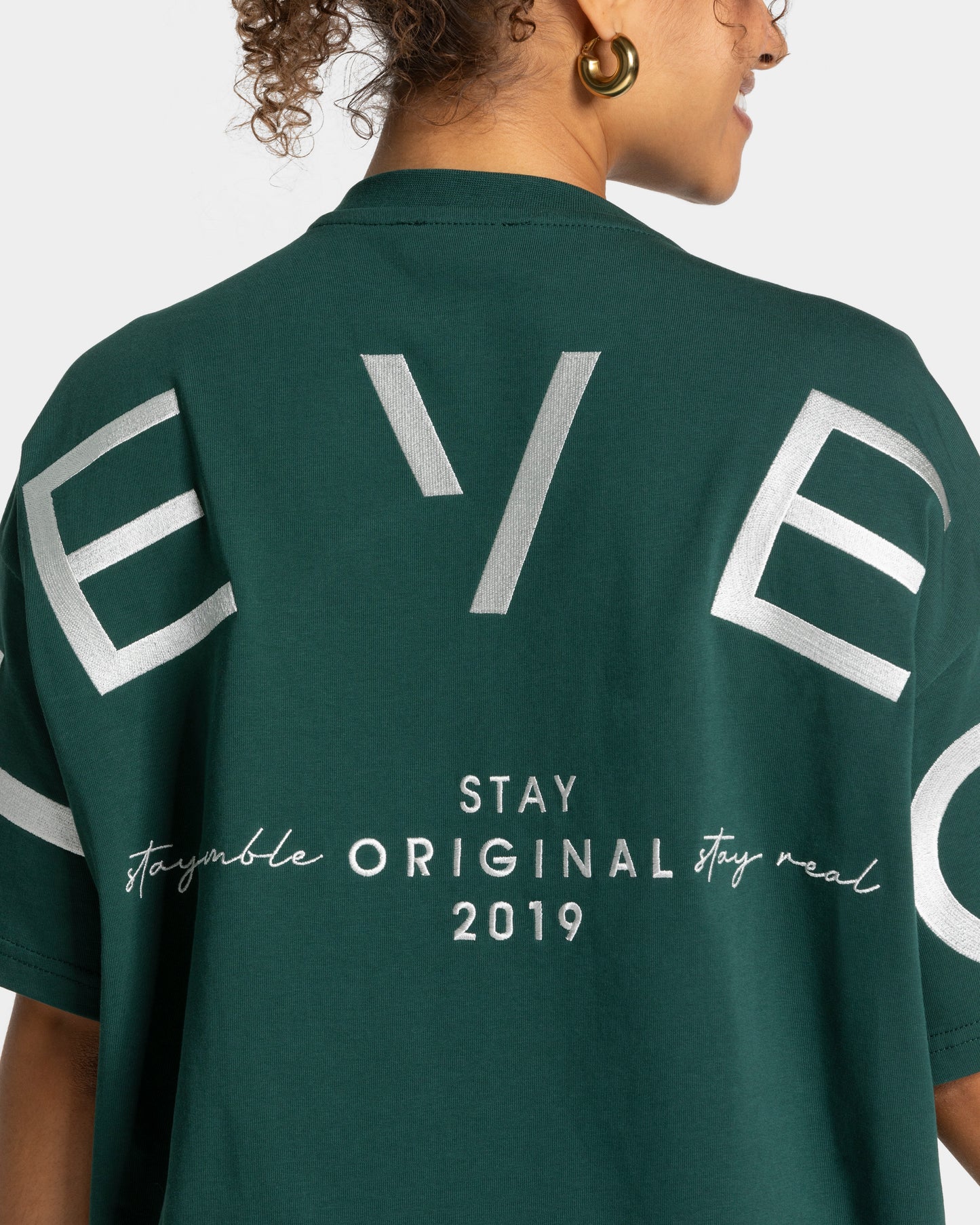 T-shirt oversize Signature « vert foncé »