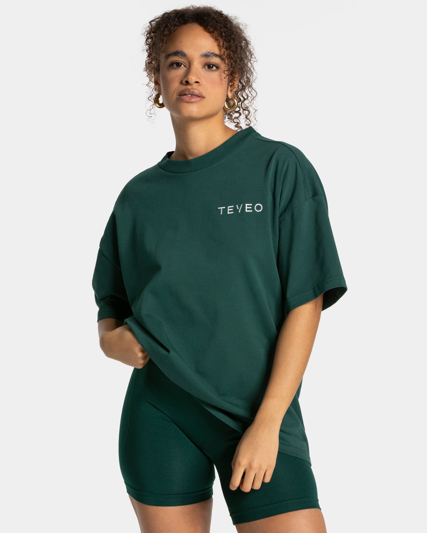 T-shirt oversize Signature « vert foncé »