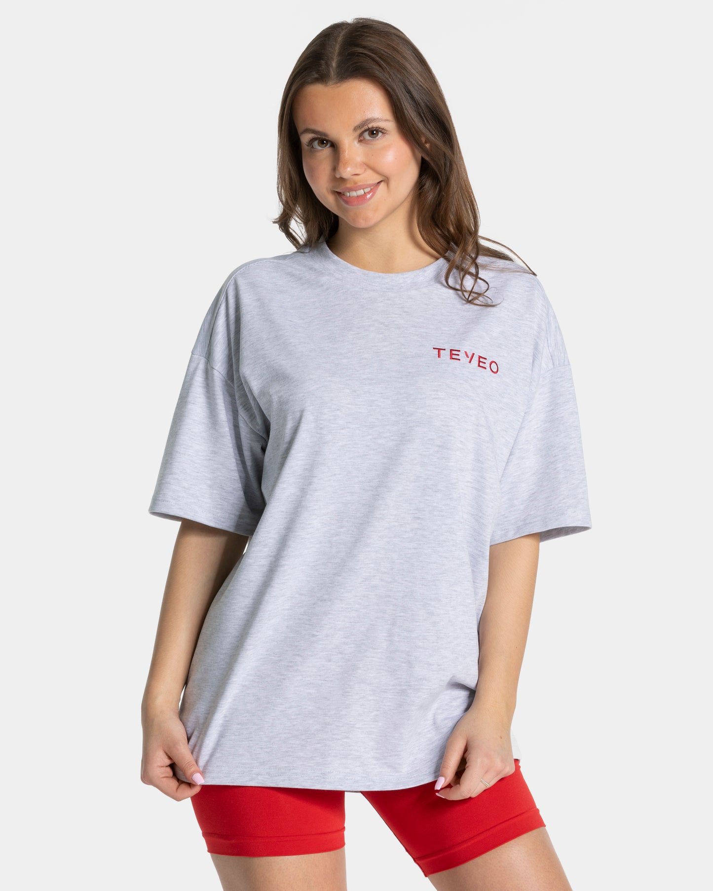 T-shirt oversize Signature « gris clair »