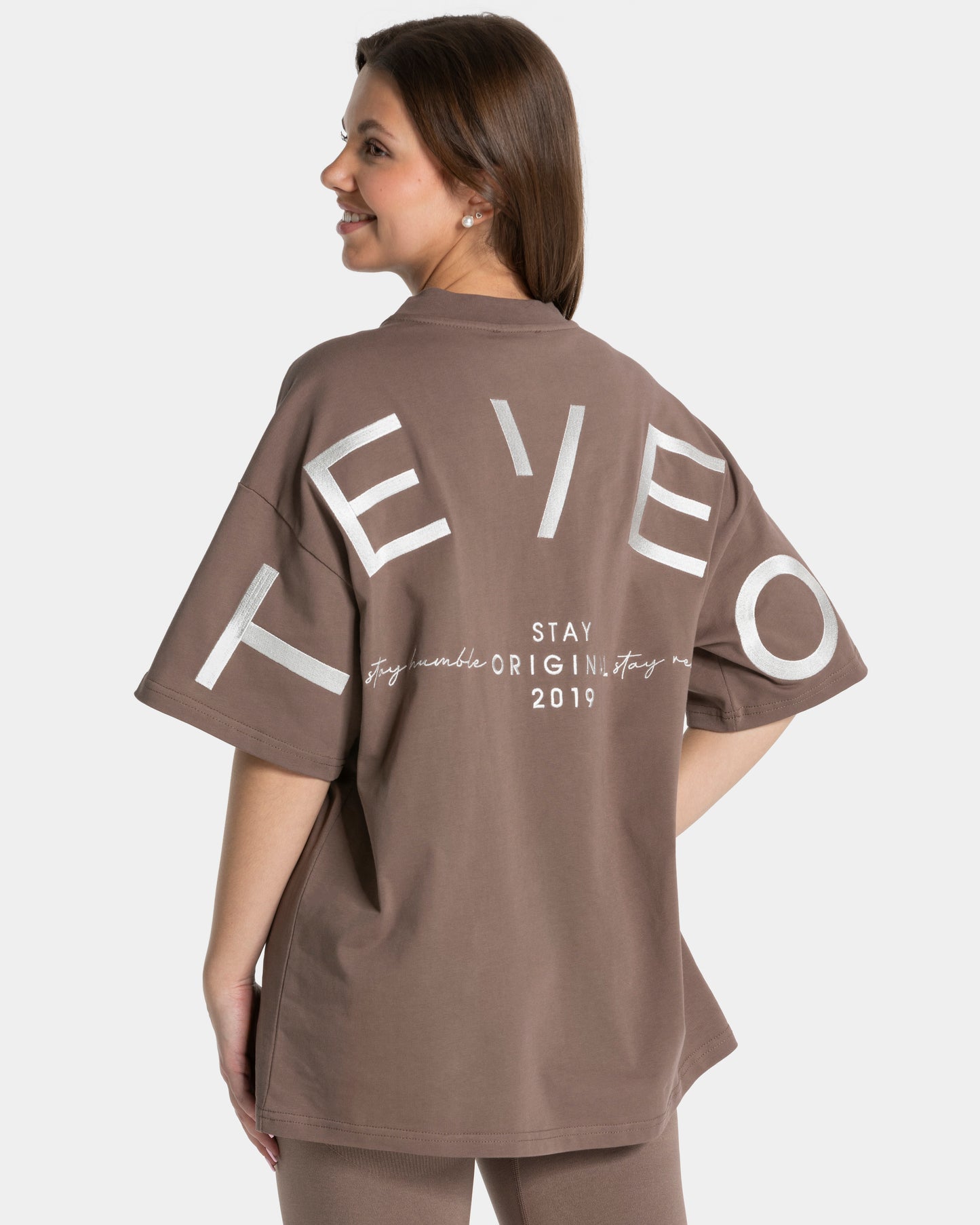 T-shirt oversize Signature « moka »