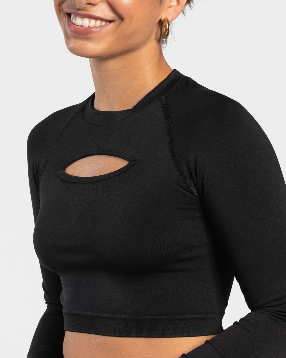 Charming Cutout Longsleeve "Schwarz" - TEVEO