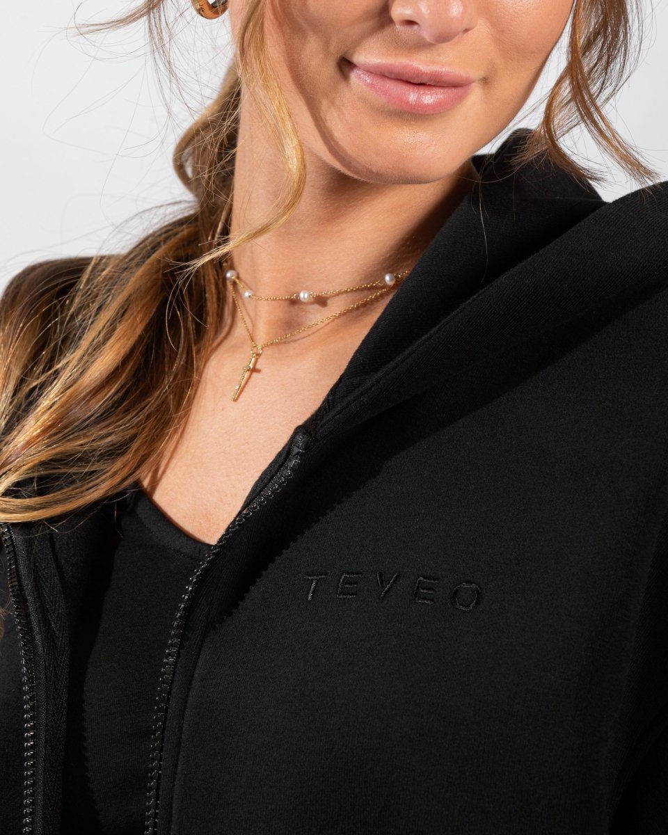 Iconic Oversized Zip Hoodie "Schwarz" - TEVEO