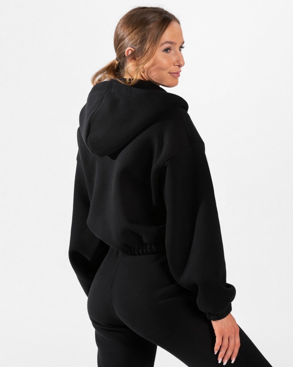 Iconic Oversized Zip Hoodie "Schwarz" - TEVEO