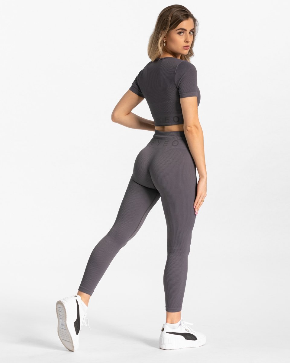 Ribbed Leggings "Grau" - TEVEO