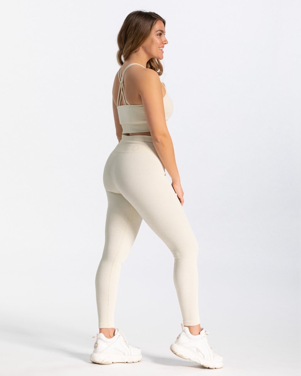 Ribbed Leggings "Ivory" - TEVEO