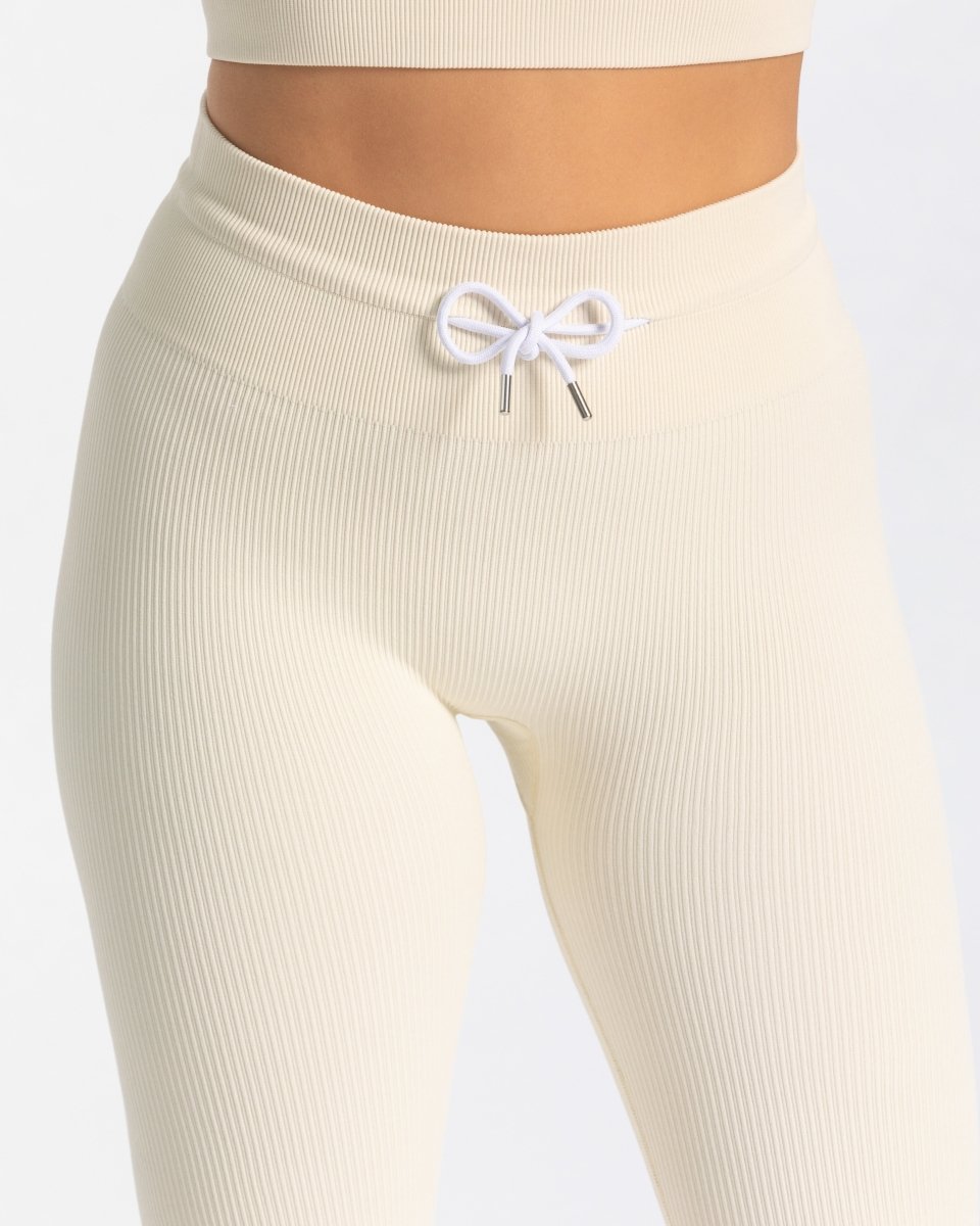 Ribbed Leggings "Ivory" - TEVEO