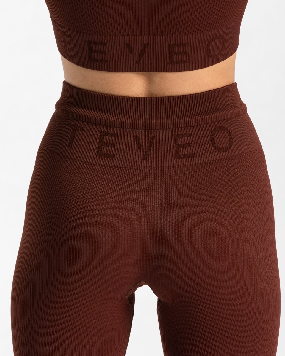 Ribbed Leggings "Mahagoni" - TEVEO