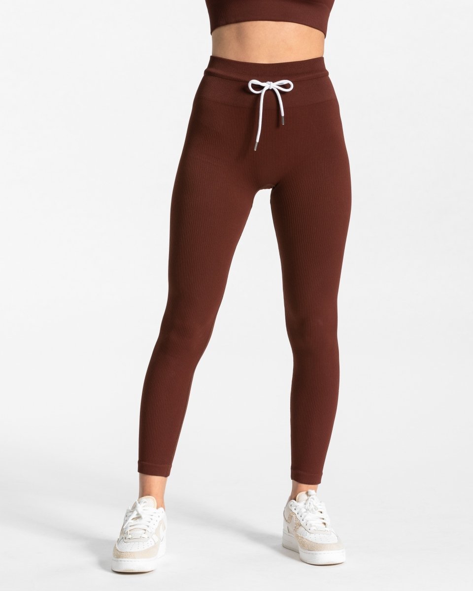 Ribbed Leggings "Mahagoni" - TEVEO