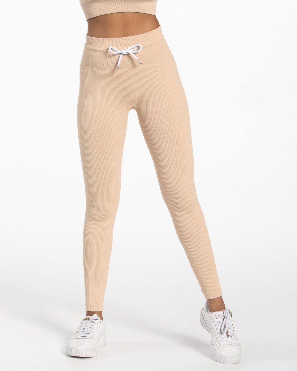 Ribbed Leggings "Nude" - TEVEO