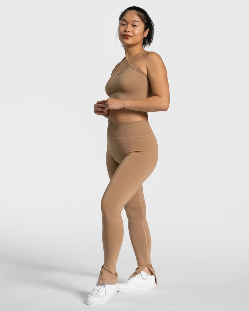 Sassy One Shoulder Top "Beige" - TEVEO