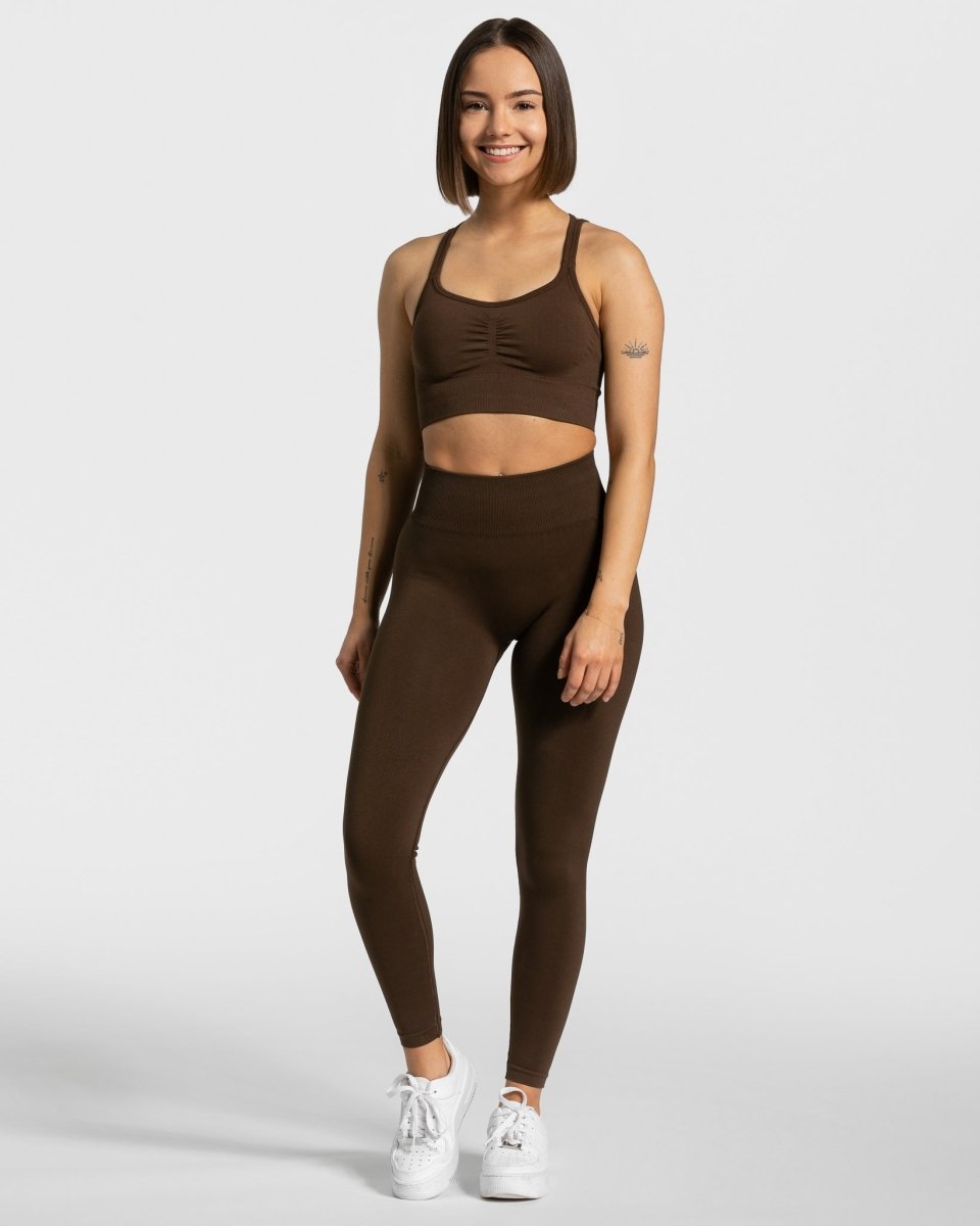 Timeless Scrunch Leggings "Dunkelbraun" - TEVEO