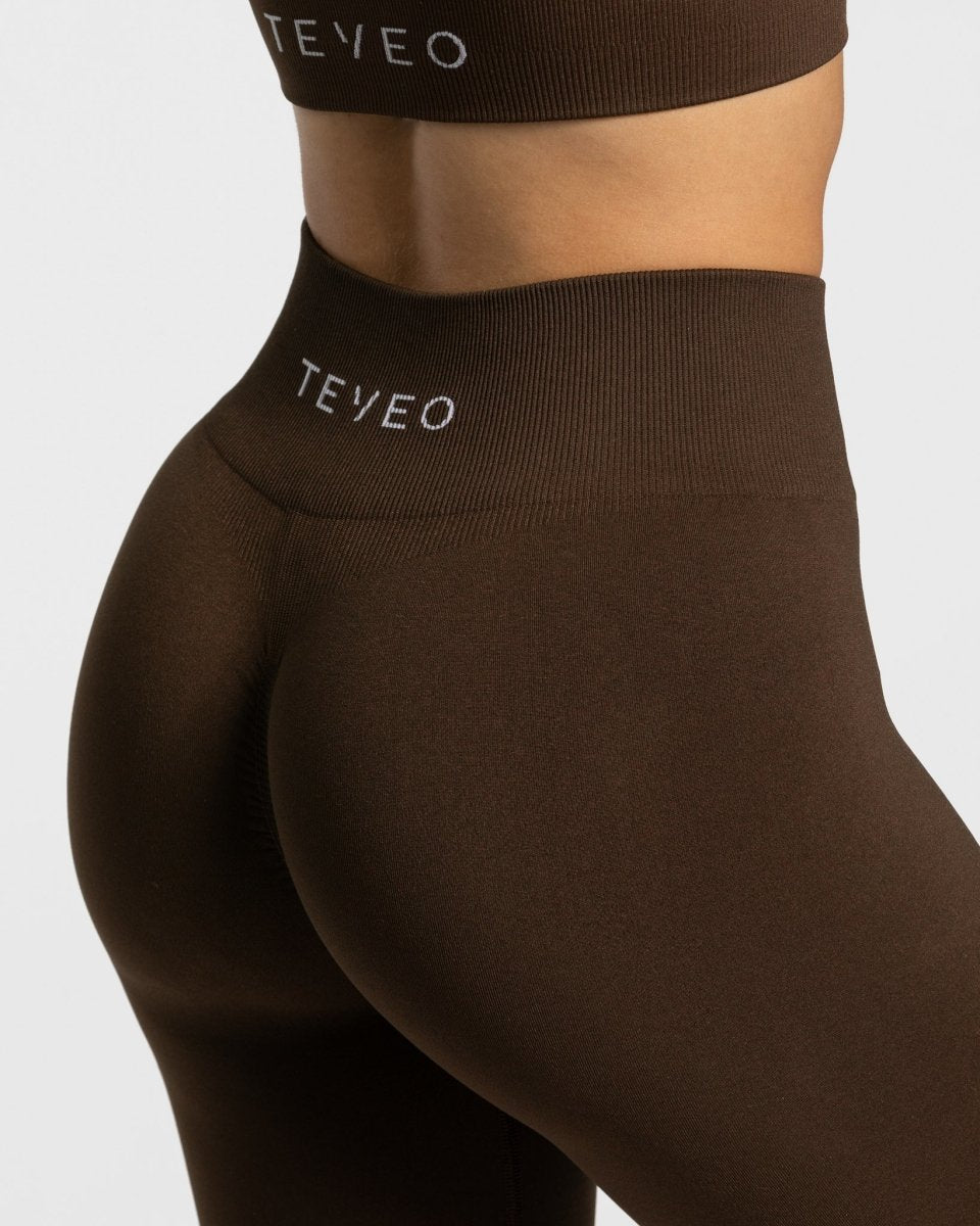 Timeless Scrunch Leggings "Dunkelbraun" - TEVEO