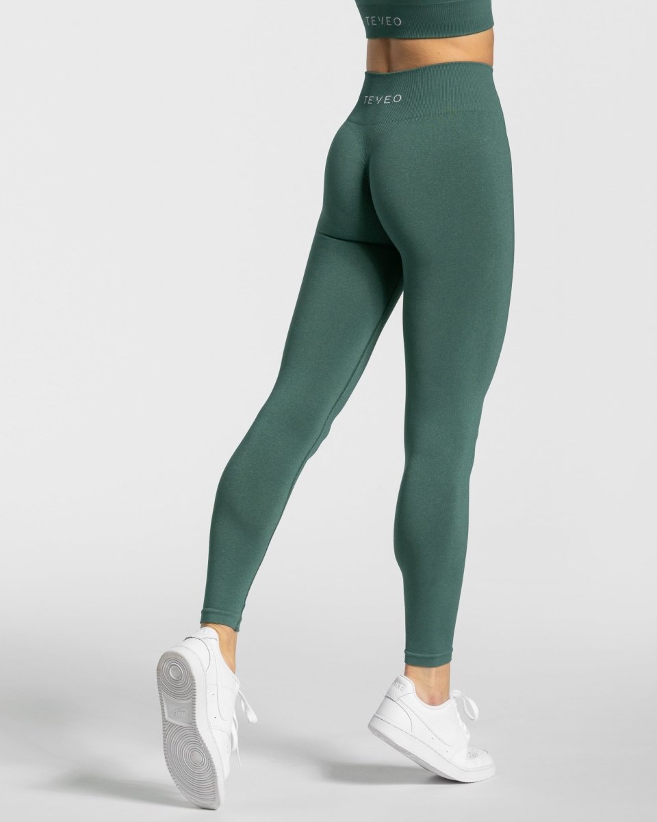 Timeless Scrunch Leggings "Dunkelgrün" - TEVEO