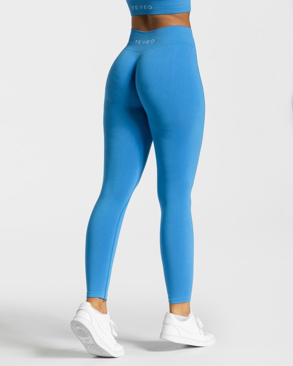 Timeless Scrunch Leggings "Sommerblau" - TEVEO