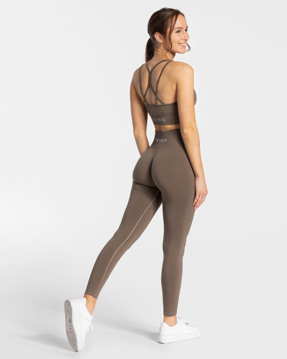 Timeless Scrunch Leggings "Taupe" - TEVEO