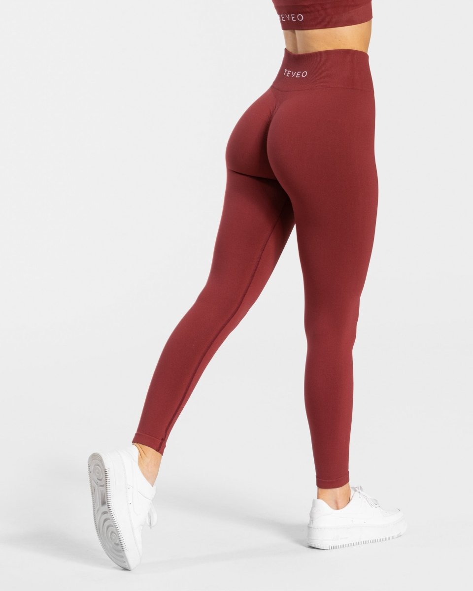 Timeless Scrunch Leggings "Weinrot" - TEVEO